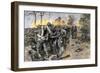 Cobb's and Kershaw's Confederate Troops Behind a Stone Wall Defending Fredericksburg, c.1862-null-Framed Giclee Print