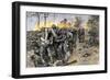 Cobb's and Kershaw's Confederate Troops Behind a Stone Wall Defending Fredericksburg, c.1862-null-Framed Giclee Print