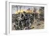 Cobb's and Kershaw's Confederate Troops Behind a Stone Wall Defending Fredericksburg, c.1862-null-Framed Giclee Print