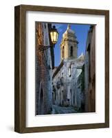 Cobbled Alleyway at Dusk, Erice, Sicily, Italy, Europe-Stuart Black-Framed Photographic Print