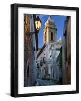 Cobbled Alleyway at Dusk, Erice, Sicily, Italy, Europe-Stuart Black-Framed Photographic Print