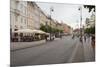 Cobbled Old Town Krakowskie Przedmiescie Street and street cafes, Warsaw, Poland, Europe-Jeremy Bright-Mounted Photographic Print