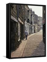 Cobbled Side Street in Otley, Yorkshire, England, United Kingdom, Europe-Nigel Blythe-Framed Stretched Canvas