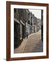 Cobbled Side Street in Otley, Yorkshire, England, United Kingdom, Europe-Nigel Blythe-Framed Photographic Print