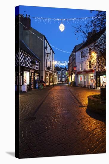 Cobbled Silver Street at Christmas-Mark Sunderland-Stretched Canvas