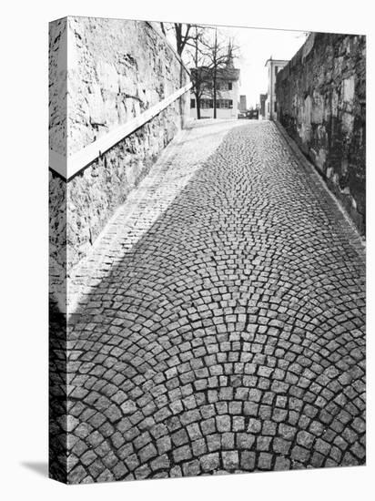 Cobbled Street, Lindenhof, Switzerland-Walter Bibikow-Stretched Canvas