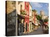 Cobbled Street Lined with Colourful Houses, Mostar, Bosnia and Herzegovina-Gavin Hellier-Stretched Canvas