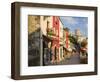 Cobbled Street Lined with Colourful Houses, Mostar, Bosnia and Herzegovina-Gavin Hellier-Framed Photographic Print