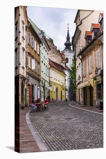 Cobbled Street, Ljubljana, Slovenia, Europe-Matthew Williams-Ellis-Stretched Canvas