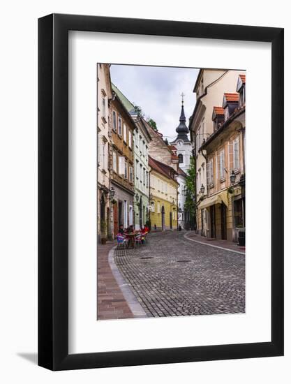 Cobbled Street, Ljubljana, Slovenia, Europe-Matthew Williams-Ellis-Framed Photographic Print