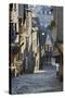 Cobbled Street, Rue Du Jerzual, Dinan, Cotes D'Armor, Brittany, France, Europe-Stuart Black-Stretched Canvas