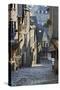 Cobbled Street, Rue Du Jerzual, Dinan, Cotes D'Armor, Brittany, France, Europe-Stuart Black-Stretched Canvas