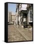 Cobbled Street with View of Castle, Windsor, Berkshire, England, United Kingdom-G Richardson-Framed Stretched Canvas