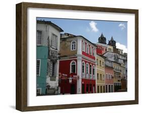 Cobbled Streets and Colonial Architecture, UNESCO World Heritage Site, Salvador, Brazil-Yadid Levy-Framed Photographic Print