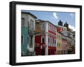 Cobbled Streets and Colonial Architecture, UNESCO World Heritage Site, Salvador, Brazil-Yadid Levy-Framed Photographic Print