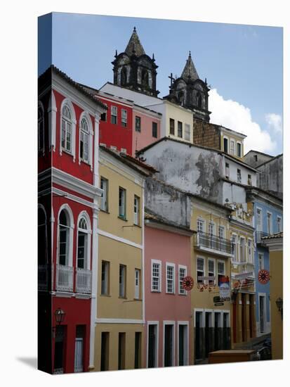Cobbled Streets and Colonial Architecture, UNESCO World Heritage Site, Salvador, Brazil-Yadid Levy-Stretched Canvas