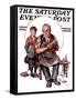 "Cobbler and Holey Shoe," Saturday Evening Post Cover, January 30, 1926-Lawrence Toney-Framed Stretched Canvas