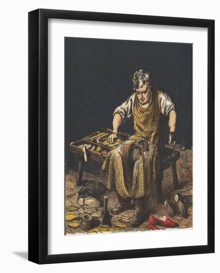 Cobbler Mending Boots, 1867-null-Framed Giclee Print