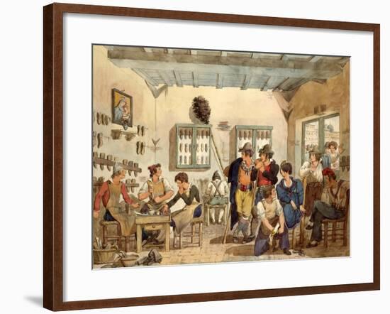 Cobbler's Shop-Bartolomeo Pinelli-Framed Giclee Print