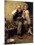 Cobbler Studying Doll’s Shoe-Norman Rockwell-Mounted Giclee Print