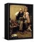 Cobbler Studying Doll’s Shoe-Norman Rockwell-Framed Stretched Canvas