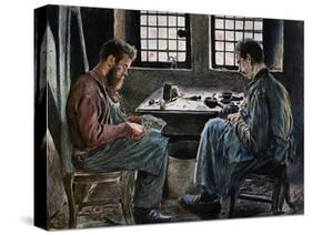 Cobblers at Work, Lithograph, Belgium, 19th Century-null-Stretched Canvas