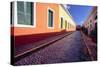 Cobblestone Reflections in Old San Juan-George Oze-Stretched Canvas