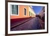 Cobblestone Reflections in Old San Juan-George Oze-Framed Photographic Print