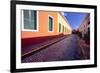 Cobblestone Reflections in Old San Juan-George Oze-Framed Photographic Print