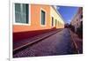 Cobblestone Reflections in Old San Juan-George Oze-Framed Photographic Print