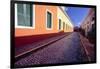 Cobblestone Reflections in Old San Juan-George Oze-Framed Photographic Print