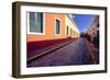 Cobblestone Reflections in Old San Juan-George Oze-Framed Photographic Print