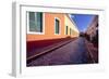 Cobblestone Reflections in Old San Juan-George Oze-Framed Photographic Print