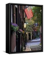 Cobblestone Street and Historic Homes of Beacon Hill, Boston, Massachusetts, USA-Merrill Images-Framed Stretched Canvas