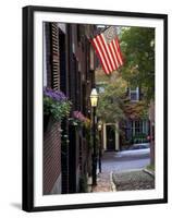Cobblestone Street and Historic Homes of Beacon Hill, Boston, Massachusetts, USA-Merrill Images-Framed Premium Photographic Print