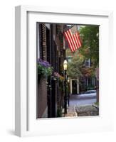 Cobblestone Street and Historic Homes of Beacon Hill, Boston, Massachusetts, USA-Merrill Images-Framed Photographic Print