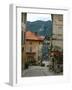 Cobblestone Street Down to Waterfront, Lake Orta, Orta, Italy-Lisa S. Engelbrecht-Framed Photographic Print