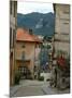 Cobblestone Street Down to Waterfront, Lake Orta, Orta, Italy-Lisa S. Engelbrecht-Mounted Photographic Print