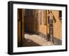 Cobblestone Street in Gamla Stan, Iron Cellar Door and Old Lamp, Stockholm, Sweden-Per Karlsson-Framed Photographic Print