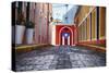 Cobblestone Street in Old San Juan, Puerto Rico-George Oze-Stretched Canvas