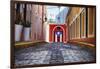 Cobblestone Street in Old San Juan, Puerto Rico-George Oze-Framed Premium Photographic Print