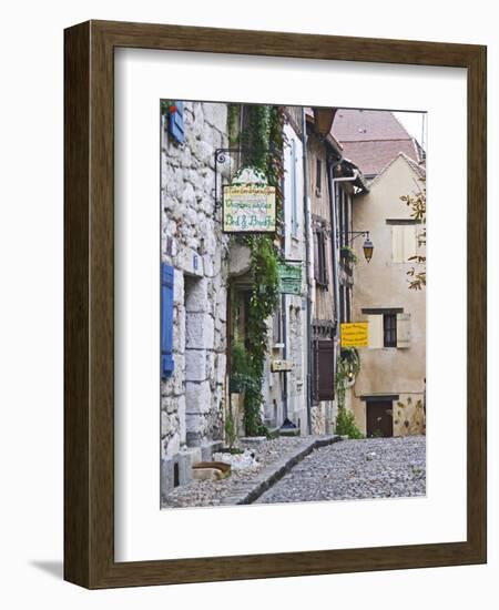 Cobblestone Street in Old Town with Stone Houses, Le Logis Plantagenet Bed and Breakfast-Per Karlsson-Framed Photographic Print