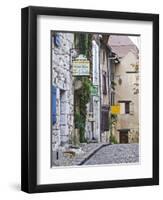 Cobblestone Street in Old Town with Stone Houses, Le Logis Plantagenet Bed and Breakfast-Per Karlsson-Framed Photographic Print