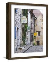 Cobblestone Street in Old Town with Stone Houses, Le Logis Plantagenet Bed and Breakfast-Per Karlsson-Framed Photographic Print