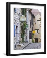 Cobblestone Street in Old Town with Stone Houses, Le Logis Plantagenet Bed and Breakfast-Per Karlsson-Framed Photographic Print