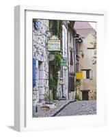 Cobblestone Street in Old Town with Stone Houses, Le Logis Plantagenet Bed and Breakfast-Per Karlsson-Framed Photographic Print