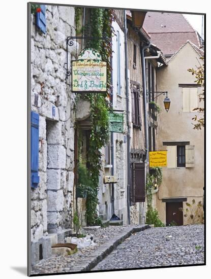 Cobblestone Street in Old Town with Stone Houses, Le Logis Plantagenet Bed and Breakfast-Per Karlsson-Mounted Photographic Print