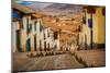 Cobblestone Street Scene, Cusco, Peru, South America-Laura Grier-Mounted Photographic Print