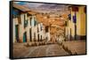 Cobblestone Street Scene, Cusco, Peru, South America-Laura Grier-Framed Stretched Canvas