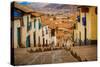 Cobblestone Street Scene, Cusco, Peru, South America-Laura Grier-Stretched Canvas